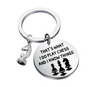 MYSOMY Llavero de ajedrez para jugador de ajedrez, regalo de maestro de ajedrez, juego de mesa, regalo de ajedrez That's What I Do Play Chess And I Know Things, Chess Kc, 1.18INCHES