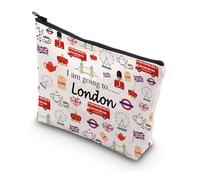 MYSOMY Londres Regalo de viaje I am Going to London Travel Makeup Bag London Travel Souvenir Bag London City Map Cosmetic Bag, Bolso Ir a Londres, Morden