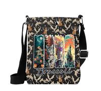 MYSOMY WSNANG Fantasy Novels Quest Squad Broccoli Cat - Bolsa de mensajero con cremallera inspirada en dragón, regalo para amantes del jinete, Gato de brócoli del Reino Unido, 14.7 x 2 x 21centimeters