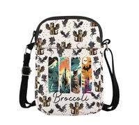 MYSOMY WSNANG Fantasy Novels Quest Squad Broccoli Cat Bolso cruzado con cremallera inspirado en Dragon Rider Regalos, Brócoli Cb Reino Unido, 14.7 x 2 x 21centimeters (5.8 x 0.8 x 8.3 inches)