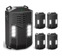 Mysora Paquete de 4 repelentes de roedores mejorados para automóviles, fuente de alimentación 3 en 1, repelente ultrasónico de ratones con 6 luces LED, compartimento de motor de arranque y parada