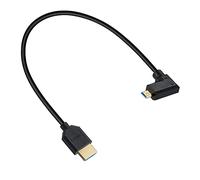 MysRuida - Cable adaptador micro HDMI 2.1 a HDMI 2.1 de 1 pie 8K de ángulo izquierdo de 90 grados 8K micro HDMI macho a 8K HDMI macho, OD 4mm Slim Ultra HD HDMI 2.1 versión 8K, 8K a 60Hz