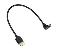 MysRuida - Cable adaptador mini HDMI 2.1 a HDMI 2.1 de 1 pie 8K de ángulo descendente de 90 grados 8K Mini HDMI macho a 8K HDMI macho, OD 4mm Slim Ultra HD HDMI 2.1 versión 8K, 8K a 60Hz