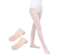 MYSSUCI Paquete de 2 Medias Ballet Niña Mujer 90D Convertibles con Agujero para la Clase de Danza o Espectáculos (Rosa,M)