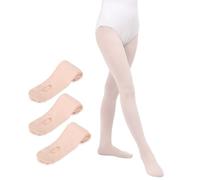 MYSSUCI Paquete de 3 Medias Ballet Niña Mujer 90D Convertibles con Agujero para la Clase de Danza o Espectáculos (Rosa,S)