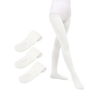 MYSSUCI Paquete de 3 Medias Ballet Niña Mujer 90D Convertibles con Agujero para la Clase de Danza o Espectáculos (Blanco,S)