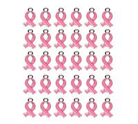 Mystart - Colgantes de aleación de 30 piezas, color rosa, para concienciación sobre el cáncer de mama, colgante, accesorios de bricolaje