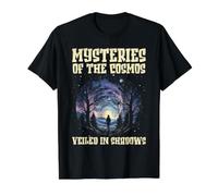 Mysteries of Cosmos Veiled In Shadows Halloween Astronomy Camiseta gráfica económica, Hombre, Negro, M