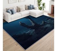 Mysterious - Alfombra de salón gótica náutica de 140 x 200 cm, grande, suave, antideslizante, gigante, ancla de barco, lavable, alfombra de pelo corto para cocina, comedor, área de lavandería