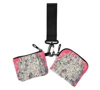 Mysterious and Fantastical Castle Music Notes Hot Pink - Monederos para mujer, tarjeteros, llavero delgado y portátil, monedero con bolsillo con cremallera para mujer, 2 unidades, misteriosas y