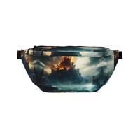 Mysterious City In The Sea - Riñonera cruzada grande, regalos para disfrutar de deportes, festivales, entrenamiento, viajes, correr, casual, color negro, talla única, Black, Talla única