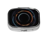 Mysterious Cosmic Black Holes Organizador de píldoras para uso diario, cabe en el bolsillo, pastillero portátil de 2 compartimentos para medicamentos, vitaminas y más