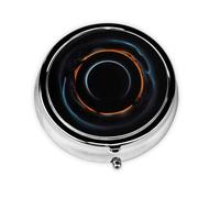 Mysterious Cosmic Black Holes- Pastillero de 3 compartimentos, una caja de medicamentos portátil que contiene vitaminas, medicamentos, aceite de pescado y suplementos.