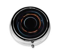 Mysterious Cosmic Black Holes - Pastillero portátil con 3 compartimentos, se puede poner en la cartera, bolsillo, ligero y cómodo, mini pastillero redondo