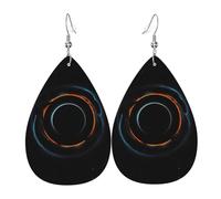 Mysterious Cosmic Black Holes - Pendientes de piel con forma de lágrima para mujer, gancho chapado en plata 925, accesorios de vacaciones