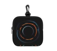 Mysterious Cosmic Black Holes - Pequeña bolsa impermeable con cremallera, bolsa de almacenamiento de neopreno para auriculares, funda con clip para llavero