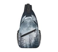 Mysterious Forest And Starry Night Full Moon - Mochila cruzada de viaje para hombre, mochila de senderismo