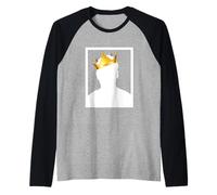 Mysterious Royal King with Golden Crown Illustration Graphic Camiseta Manga Raglan