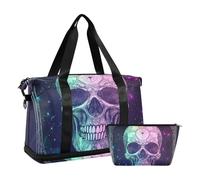 Mysterious Tarot - Bolsa de lona plegable para gimnasio, diseño de esqueleto astrológico, Misterioso esqueleto astrológico del tarot, 1 size