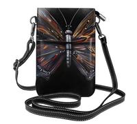 Mystery Butterfly - Bolso pequeño para teléfono celular, bolso cruzado con estampado floral, mini cartera de piel sintética con correa para el hombro, cierre magnético seguro.