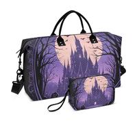 Mystery Castle - Bolsa de transporte decorativa con correa ajustable para senderismo, multifuncional, para mujer, color morado
