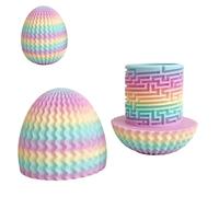 Mystery Egg Puzzle Box 8 cm 3D Molesto Caja de Regalo con Juego de Laberinto Compartimento Oculto Pascua Divertido Pensamiento Tarea Reutilizable Sorpresa Dinero Puzzle Caja para Cumpleaños Pascua (B)