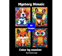 Mystery Mosaic: Color by number , Animal, For adult, 50 images, Square shape