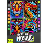 Mystery Mosaic Color by Number for Adults Colorful Challenges: Reveal hidden pixel images with a relaxing creative quest for fun, vibrant puzzles, and bold designs
