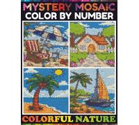 Mystery Mosaic Colorful Nature: Color by number Book for Adults & Teens with Polygon Shape.