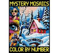Mystery Mosaics Color By Number: Easy and fun Pixel Art Designs for Adults, Color Quest Extreme Challenges for Relaxation