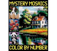 Mystery Mosaics Color By Number: Easy Mosaic activity Book for Adults with Pixel Art for Stress Relief and Relaxation
