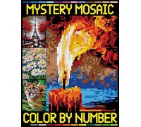 Mystery Mosaics Color by Number for Adults: Relaxing Quest Coloring Pages with Pixel Art Challenges to Reveal Hidden Images