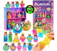 Mystery Potions Kit Slime para Niños 6-12 - Pociones Mágicas DIY | Botellas de Poción, Libro de Recetas Ilustrado, Purpurina, Cristales y Varitas - Todo Incluido para Crear Slime Mágico