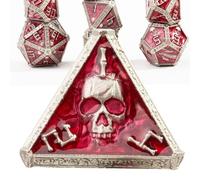 Mystery Skull Metal DND Dados Set para Dungeons and Dragons, Cthulhu DCC Magia Única RPG Juego de rol Accesorios Regalos (rosa)