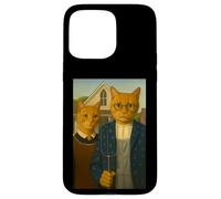 Mystic Americat Gothic - Famosa Parodia de Pintura Carcasa para iPhone 15 Pro MAX