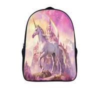 Mystic Castle And Unicorn Mochila Infantil, Mochila 3D Mochila Guardería Pequeña Para Niñas Mochila Linda Para Preescolar Con Correa Para El Pecho 40x28x16cm