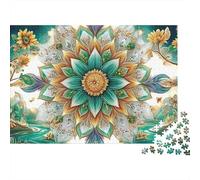 Mystic Cat 1000 Piece Recycled Cardboard Decoración Mandala Girasol Jigsaw Puzzle Adult Concentration Training Office Break Great Gift for Puzzle Enthusiasts 70x50cm/1000pcs