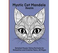 Mystic Cat Mandala Realm: Detailed Mosaic Feline Portraits for Relaxation and Creative Teens, 65 Pages