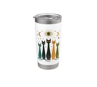 Mystic Cats Celestial Eye Moon Feline Vaso térmico de acero inoxidable de doble pared