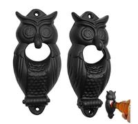 Mystic Colonial Cast Iron Wall Mounted Bottle Opener Owl Set of 2 - Rustic Beer Cap Opener with Screws for Kitchen, Bar, Patio