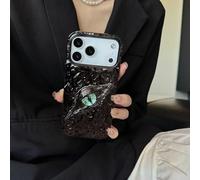 Mystic Eye - Funda protectora para iPhone con diseño metálico antiarrugas con patrón único para la mayoría de teléfonos inteligentes, color negro