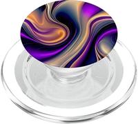 Mystic Flow - Arte Abstracto vívido, Dorado y Azul Marino PopSockets PopGrip para MagSafe