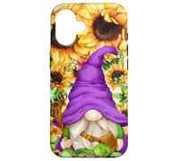 Mystic GNOME Witch In Purple Wizard Outfit For Sunflower Mom Carcasa para iPhone 16