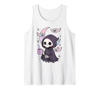 Mystic Grim Reaper Coffee Lover Pastel Nu Goth Camiseta sin Mangas