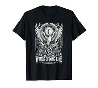 Mystic Grulla Alas De Larga Vida Japonesa Grace Sobrevive Camiseta