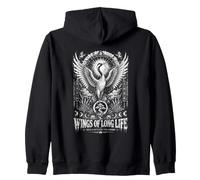 Mystic Grulla Alas De Larga Vida Japonesa Grace Sobrevive Sudadera con Capucha
