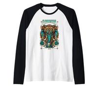 Mystic Hindu Ganesha Elefante Sagrado Dios Protector Espiritual Camiseta Manga Raglan