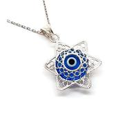 MYSTIC JEWELS By Dalia - Collar Filigrana con Ojo Turco Plata de Ley 925 (Estrella de David)