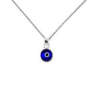 MYSTIC JEWELS by Dalia - Collar mal de ojo de cristal azul para la buena suerte - plata de ley 925 - - Cadena 40 a 45 cm Longitud, para regalar por protección para mal de ojo