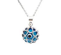 MYSTIC JEWELS By Dalia - Collar mal de ojo de cristal y plata de ley 925 - ojo turco filigrana - - para hombres y mujeres